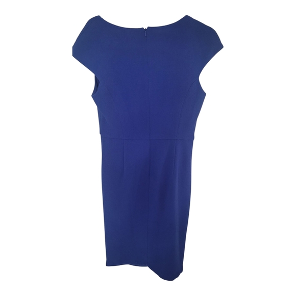 Badgley Mishka Collection royal blue cocktail dress cap sleeves bow detail sz 8 - Picture 6 of 9